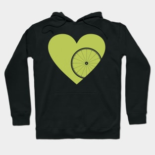 Heart with Road Bike Wheel for Cycling Lovers Hoodie